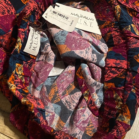 $265 NWT   Maliparmi Multicolor Print Faux-Wrap Midi Skirt   Size Small/38 - Picture 10 of 13